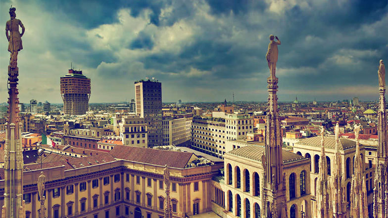 Milano vista dalla cima del Duomo